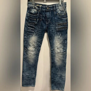 Y2K Jrag  Famous Denim LA Jeans JRW 4406 blue embellished street studded US30